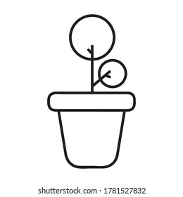 Potted plant outline icon. linear style sign for mobile concept and web design. Plant in pot simple line vector icon. Symbol, logo illustration. Pixel perfect vector graphics.
