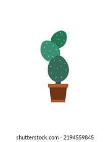 Potted Plant Outline Icon. Plant In Pot Simple Vector Icon. 