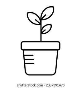 Potted plant outline icon vector