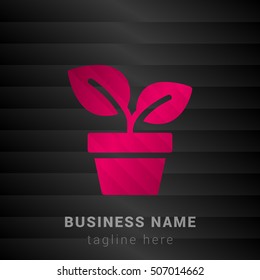 Potted Plant Pink and black silk fashion premium icon / Logo