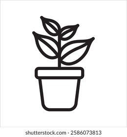potted plant Simple Line Icon