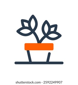 Potted Plant Vector Icon for Springtime