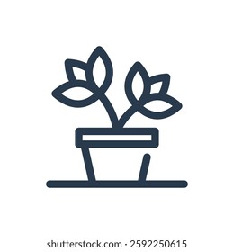 Potted Plant Vector Icon for Springtime
