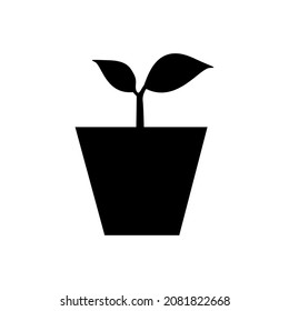 Potted Plant Vector Icon. Potted plant icon in trendy flat style. Potted plant icon image, Potted plant icon illustration isolated on white background