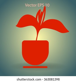 potted plant vector illustration