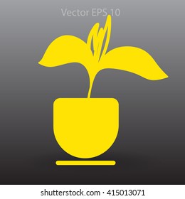 potted plant vector illustration