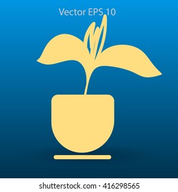 potted plant vector illustration
