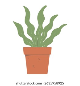 Potted plant vector illustration with transparent background.