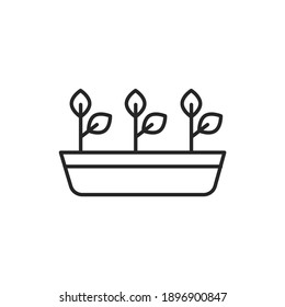 Potted plants color line icon. Pictogram for web page, mobile app, promo. Editable stroke.