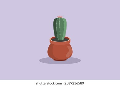 Potted plants  concept. Colored flat vector illustration isolated.	