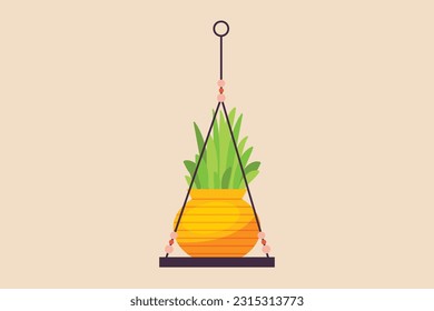 Plantas en el interior. El concepto de interior. Información de contacto. Ilustración vectorial plana de color.