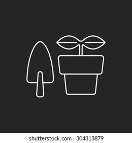 Potted plants line icon 