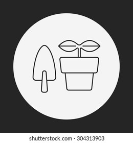 Potted plants line icon 