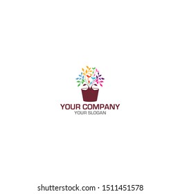 Potted Plants Logo Design Vector