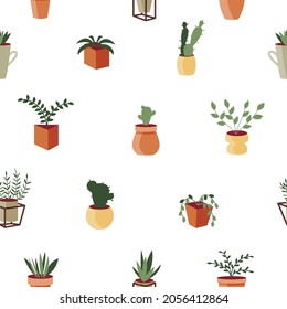 Patrón sin fisuras de las plantas postizas aisladas en fondo blanco