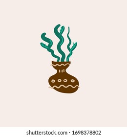 potted plants. succulents and house plants. hand drawn vector art. house indoor plant vector cartoon doodle.