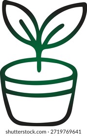 Potted seedling icon vector for growth, gardening, planting, and new beginnings.