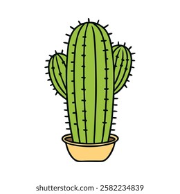 Potted succulent cactus illustration isolated vector