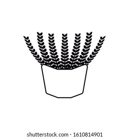 potted succulent nature plants flat fill vector illustration