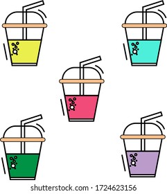 Bebidas de impresión de fondo de postre para suavizar cócteles