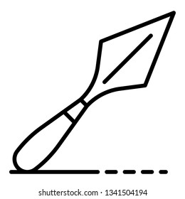Potter hand trowel icon. Outline potter hand trowel vector icon for web design isolated on white background