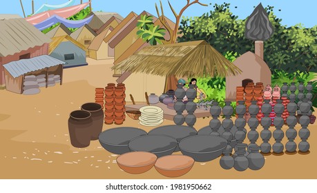 Potter neighborhood vector  - illustration