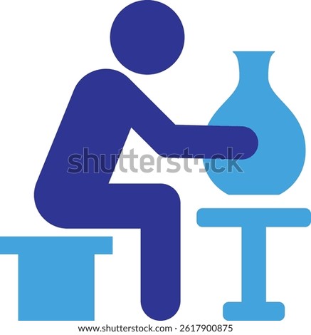 Potter Profession Icon at work crafting pottery.