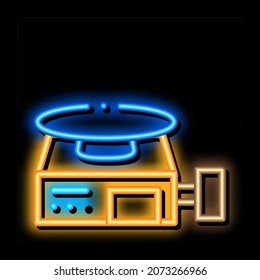 potter s wheel neon light sign vector. Glowing bright icon potter s wheel sign. transparent symbol illustration