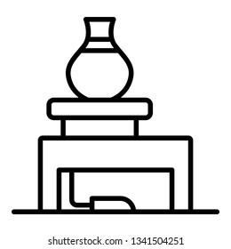 Potter workplace icon. Outline potter workplace vector icon for web design isolated on white background