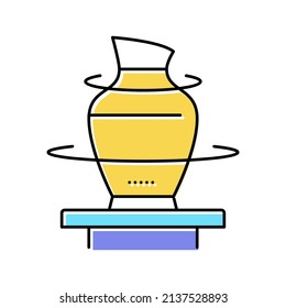 Töpferei Freizeit Farbe Symbol Vektorgrafik. Töpferendes Freizeitschild. einzelne Symbolillustration