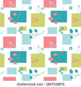 Pottern of flowers, leaves and abstraction can be used to print bed linen, pillows, clothes
