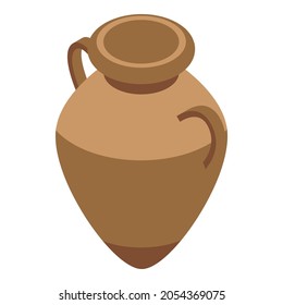 Pottery amphora icon. Isometric of Pottery amphora vector icon for web design isolated on white background