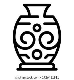 Das Symbol für die Keramik-Amphora. Outline-Töpferamphora-Vektorsymbol für Webdesign einzeln auf weißem Hintergrund