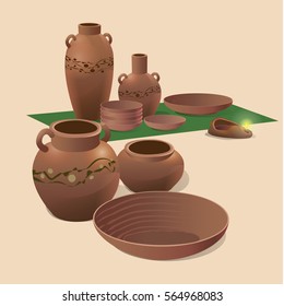 Pottery ancient culture and ancient life