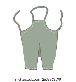 Pottery apron, vector icon. Workwear for clay modeling, ceramic, sculpture. Fabric clothes for workshop, master class. Hand drawn flat clipart isolated on white. Hobby device, professional item