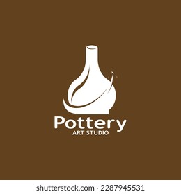 Pottery Art Studio Logo Vector Template Illustration