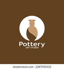 Illustration von Vektorgrafiken-Vorlagen für Pottery Art Studio-Logos