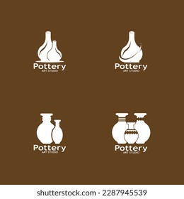 Ilustración de plantilla de vectores con logotipo de Pottery Art Studio