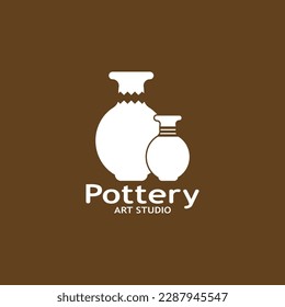 Pottery Art Studio Logo Vector Template Illustration