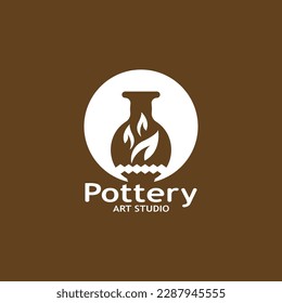 Ilustración de plantilla de vectores con logotipo de Pottery Art Studio