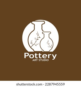 Ilustración de plantilla de vectores con logotipo de Pottery Art Studio