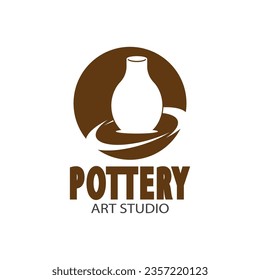 Pottery Art Studio Logo Vector Template Illustration