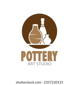 Ilustración de plantilla de vectores con logotipo de Pottery Art Studio