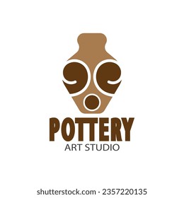 Ilustración de plantilla de vectores con logotipo de Pottery Art Studio