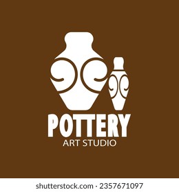 Pottery Art Studio Logo Vector Template Illustration