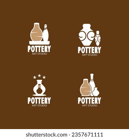Ilustración de plantilla de vectores con logotipo de Pottery Art Studio