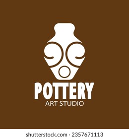 Pottery Art Studio Logo Vector Template Illustration