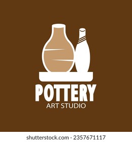 Pottery Art Studio Logo Vector Template Illustration