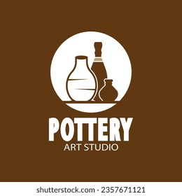 Ilustración de plantilla de vectores con logotipo de Pottery Art Studio