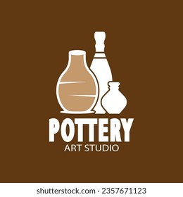 Pottery Art Studio Logo Vector Template Illustration